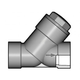 Обратный клапан ПВХ угловой с муфтовыми окончаниями EPDM 110 мм FIP