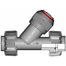 Обратный клапан ПВХ угловой с разборными муфтовыми окончаниями EPDM 20 мм FIP
